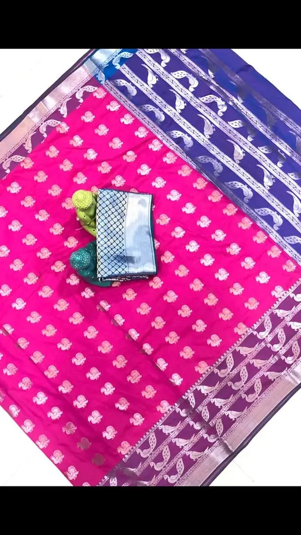 Pink Color Kanjivaram Style Heavy Banarasi Silk Saree With Blouse