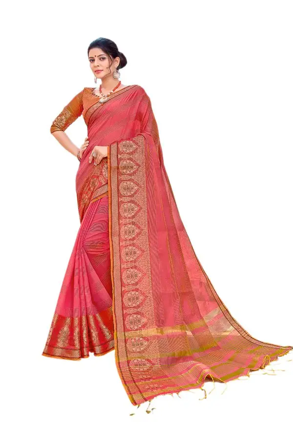 Kad Creations women Banarasi Silk weaving zari and Tassel Pallu work  Pink Traditional wear Sari Saree Saris