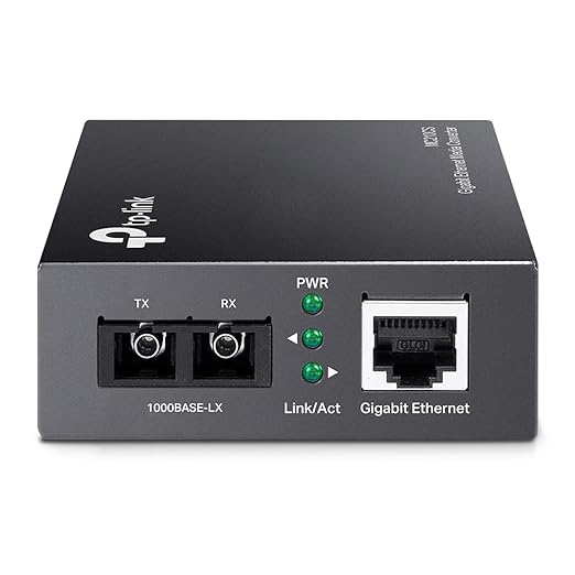 TP-Link Gigabit SFP to RJ45 Fiber Media Converter | Fiber to Ethernet Converter | 10/100/1000Mbps RJ45 Port to 1000Base-LX Single-Mode Fiber (MC210CS)